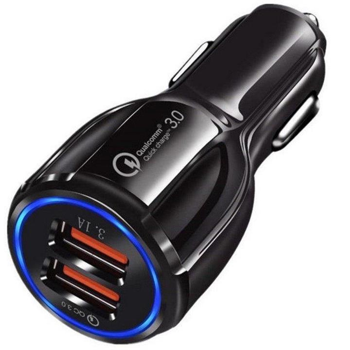 شارژر فندکی فست شارژ واقعی دو پورت ماشین مدل QUICK_FAST
